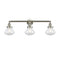 Olean Bath Vanity Light shown in the Brushed Satin Nickel finish with a Clear shade