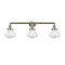Olean Bath Vanity Light shown in the Brushed Satin Nickel finish with a Seedy shade