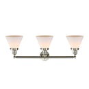 Innovations Lighting Large Cone 3 Light Bath Vanity Light Part Of The Franklin Restoration Collection 205-SN-G41-LED
