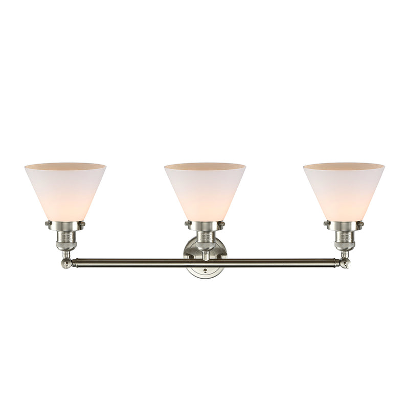 Innovations Lighting Large Cone 3 Light Bath Vanity Light Part Of The Franklin Restoration Collection 205-SN-G41-LED