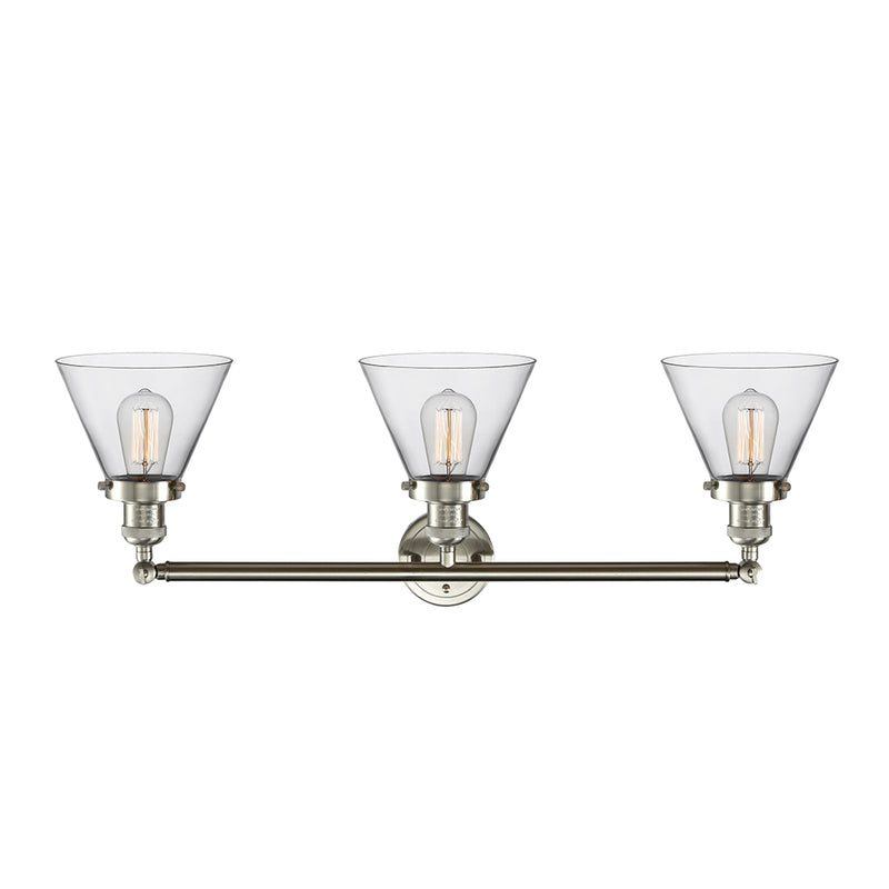 Innovations Lighting Large Cone 3 Light Bath Vanity Light Part Of The Franklin Restoration Collection 205-SN-G42