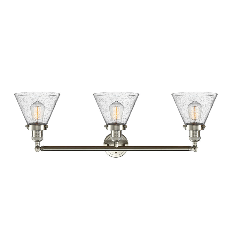 Innovations Lighting Large Cone 3 Light Bath Vanity Light Part Of The Franklin Restoration Collection 205-SN-G44