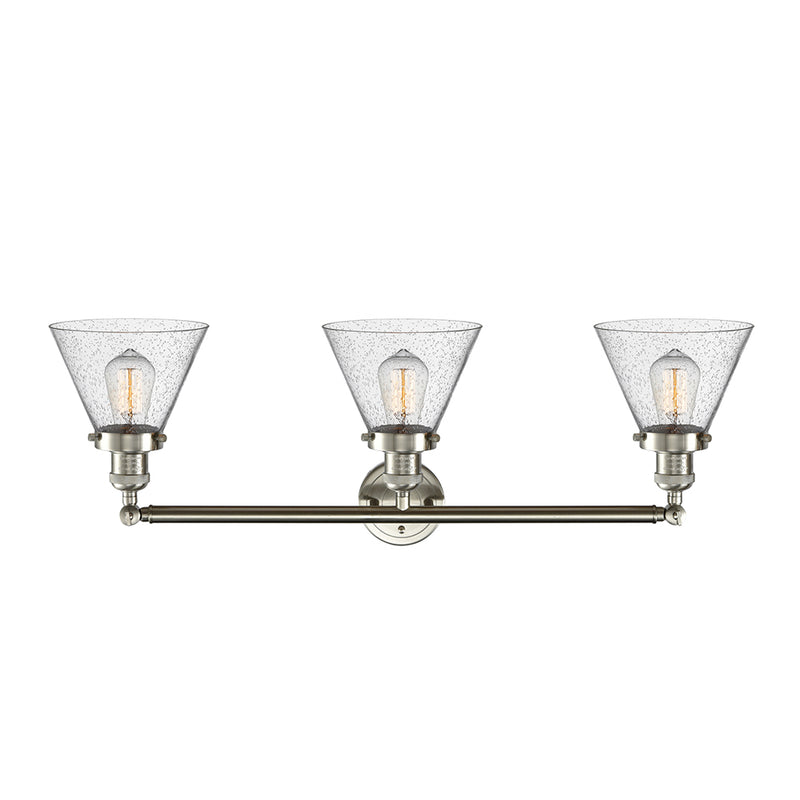 Innovations Lighting Large Cone 3 Light Bath Vanity Light Part Of The Franklin Restoration Collection 205-SN-G44-LED