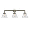 Cone Bath Vanity Light shown in the Brushed Satin Nickel finish with a Seedy shade