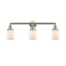 Bell Bath Vanity Light shown in the Brushed Satin Nickel finish with a Matte White shade