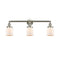 Bell Bath Vanity Light shown in the Brushed Satin Nickel finish with a Matte White shade