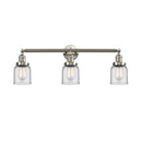 Bell Bath Vanity Light shown in the Brushed Satin Nickel finish with a Clear shade
