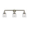 Bell Bath Vanity Light shown in the Brushed Satin Nickel finish with a Clear shade