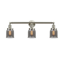 Bell Bath Vanity Light shown in the Brushed Satin Nickel finish with a Plated Smoke shade