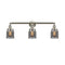 Bell Bath Vanity Light shown in the Brushed Satin Nickel finish with a Plated Smoke shade