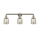 Bell Bath Vanity Light shown in the Brushed Satin Nickel finish with a Silver Plated Mercury shade