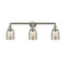 Bell Bath Vanity Light shown in the Brushed Satin Nickel finish with a Silver Plated Mercury shade