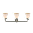 Innovations Lighting Small Cone 3 Light Bath Vanity Light Part Of The Franklin Restoration Collection 205-SN-G61-LED