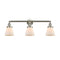 Cone Bath Vanity Light shown in the Brushed Satin Nickel finish with a Matte White shade