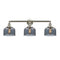 Bell Bath Vanity Light shown in the Brushed Satin Nickel finish with a Plated Smoke shade