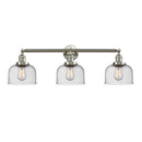 Bell Bath Vanity Light shown in the Brushed Satin Nickel finish with a Seedy shade