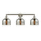 Bell Bath Vanity Light shown in the Brushed Satin Nickel finish with a Silver Plated Mercury shade