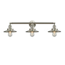 Railroad Bath Vanity Light shown in the Brushed Satin Nickel finish with a Brushed Satin Nickel shade