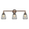 Chatham Bath Vanity Light shown in the Antique Copper finish with a Clear shade