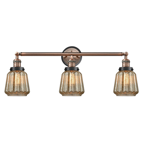 Chatham Bath Vanity Light shown in the Antique Copper finish with a Mercury shade