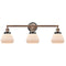 Fulton Bath Vanity Light shown in the Antique Copper finish with a Matte White shade