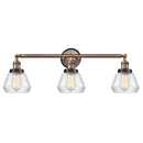 Fulton Bath Vanity Light shown in the Antique Copper finish with a Clear shade