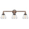 Fulton Bath Vanity Light shown in the Antique Copper finish with a Clear shade