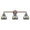 Fulton Bath Vanity Light shown in the Antique Copper finish with a Plated Smoke shade