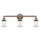 Canton Bath Vanity Light shown in the Antique Copper finish with a Matte White shade
