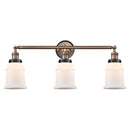 Canton Bath Vanity Light shown in the Antique Copper finish with a Matte White shade
