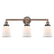 Canton Bath Vanity Light shown in the Antique Copper finish with a Matte White shade