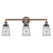 Canton Bath Vanity Light shown in the Antique Copper finish with a Clear shade