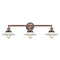 Halophane Bath Vanity Light shown in the Antique Copper finish with a Matte White Halophane shade