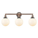 Beacon Bath Vanity Light shown in the Antique Copper finish with a Matte White shade
