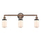 Dover Bath Vanity Light shown in the Antique Copper finish with a Matte White shade