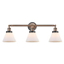 Cone Bath Vanity Light shown in the Antique Copper finish with a Matte White shade