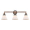 Cone Bath Vanity Light shown in the Antique Copper finish with a Matte White shade