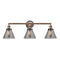 Cone Bath Vanity Light shown in the Antique Copper finish with a Plated Smoke shade