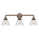 Cone Bath Vanity Light shown in the Antique Copper finish with a Seedy shade