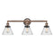 Cone Bath Vanity Light shown in the Antique Copper finish with a Seedy shade