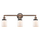 Bell Bath Vanity Light shown in the Antique Copper finish with a Matte White shade
