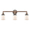 Bell Bath Vanity Light shown in the Antique Copper finish with a Matte White shade
