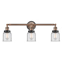 Bell Bath Vanity Light shown in the Antique Copper finish with a Clear shade