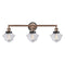 Oxford Bath Vanity Light shown in the Antique Copper finish with a Clear shade