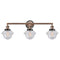 Oxford Bath Vanity Light shown in the Antique Copper finish with a Seedy shade