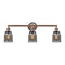 Bell Bath Vanity Light shown in the Antique Copper finish with a Plated Smoke shade