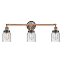 Bell Bath Vanity Light shown in the Antique Copper finish with a Seedy shade