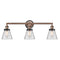 Cone Bath Vanity Light shown in the Antique Copper finish with a Clear shade