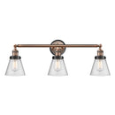 Cone Bath Vanity Light shown in the Antique Copper finish with a Seedy shade