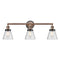 Cone Bath Vanity Light shown in the Antique Copper finish with a Seedy shade